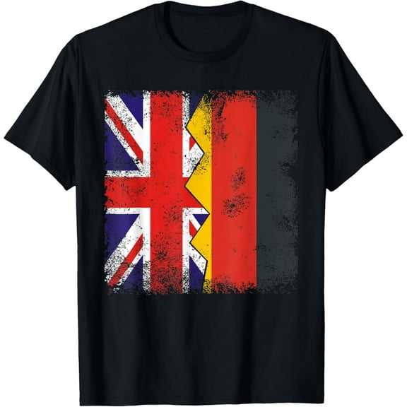 German Roots Half British Flags | UK United Kingdom Germany T-Shirt