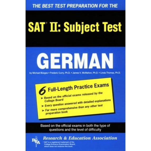 Pre-Owned The Best Test Preparation for the SAT II, Subject Test, German (Paperback) 0878919708 9780878919703
