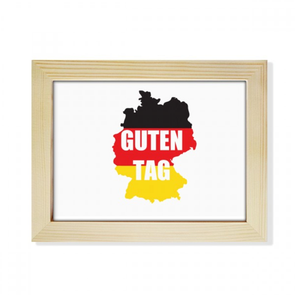 German Salutation Hello Map Outline Desktop Photo Frame Picture Art Decoration Painting 6x8 inch