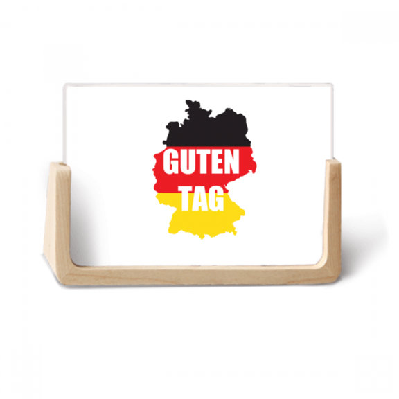 German Salutation Hello Map Outline Photo Wooden Photo Frame Tabletop Display