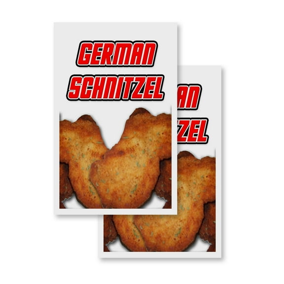 German Schnitzel (2-PACK) 24" x 36" Vinyl Decals | Sign Insert Peel & Stick Decals Stickers Window Signs