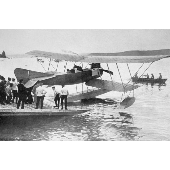 German Seaplane Used In The North Sea To Track English Naval Movement During The First World War. From La Esfera, 1914. Poster Print (18 x 12)