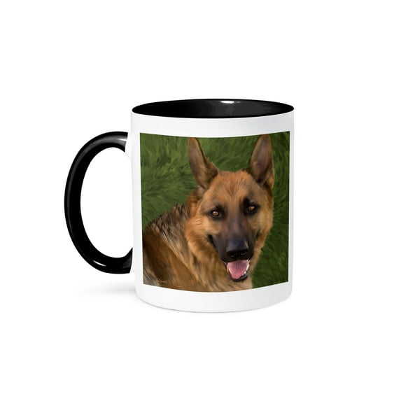 3dRose, German Shepard, 15oz Two-Tone Black Mug