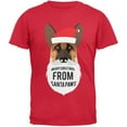 thumbnail image 1 of German Shepard Santa Ugly Christmas Sweater Red T-Shirt, 1 of 1