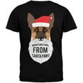 thumbnail image 1 of German Shepard Santa Ugly Christmas Sweater Youth Black T-Shirt, 1 of 1