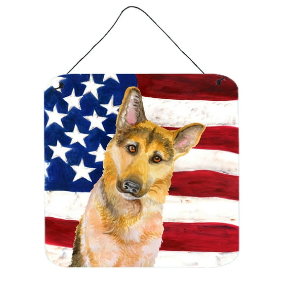 German Shepherd 2 Patriotic Wall or Door Hanging Prints