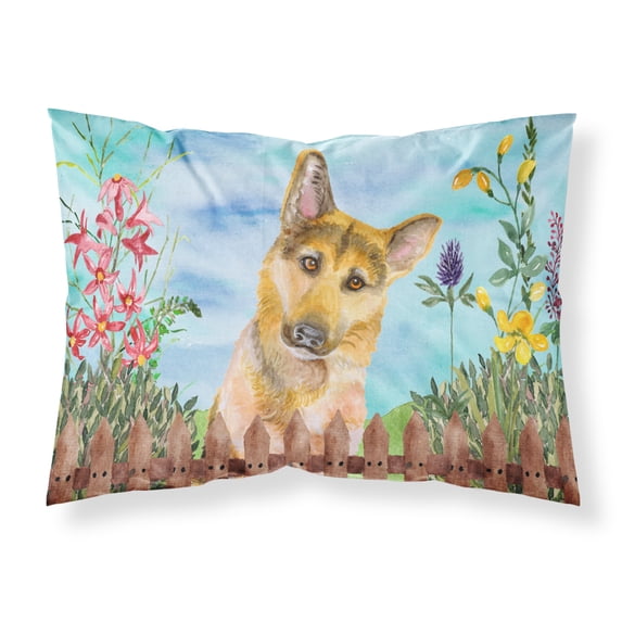 German Shepherd 2 Spring Fabric Standard Pillowcase