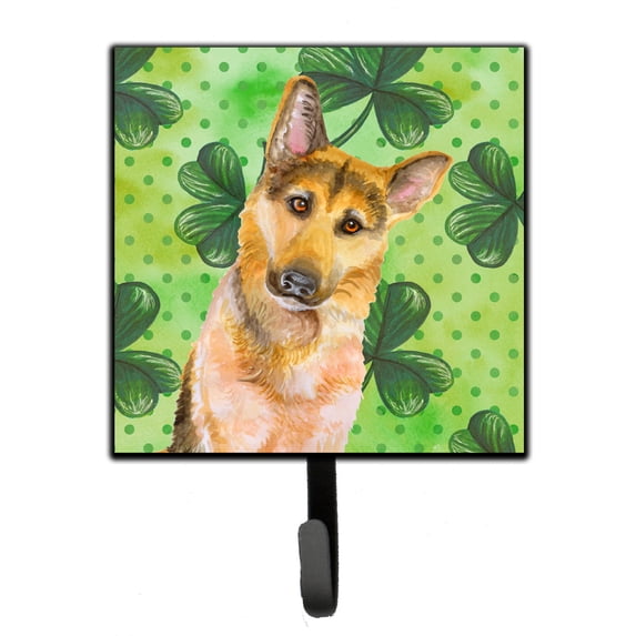 German Shepherd 2 St Patricks Leash or Key Holder Green