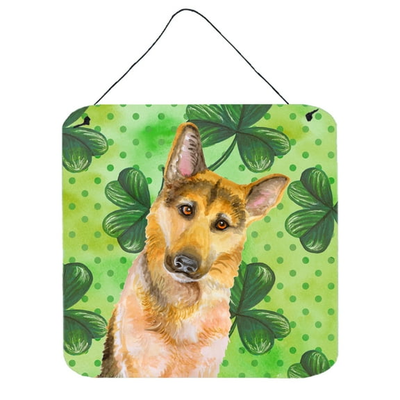 German Shepherd 2 St Patricks Wall or Door Hanging Prints Green