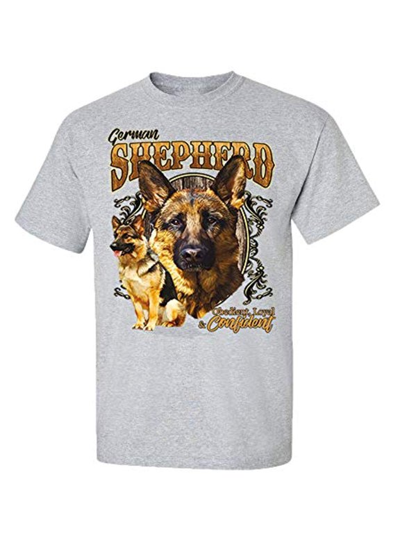 German Shepherd Adult Short Sleeve T-Shirt-Sports Gray-4XL