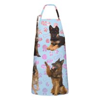 German Shepherd Apron-Garden Aprons for Women with Pockets-Cotton Linen Waterproof Kitchen Cooking Gardening Aprons Adjustable for Kitchen,Cooking,BBQ and Salon 33x27 Inch
