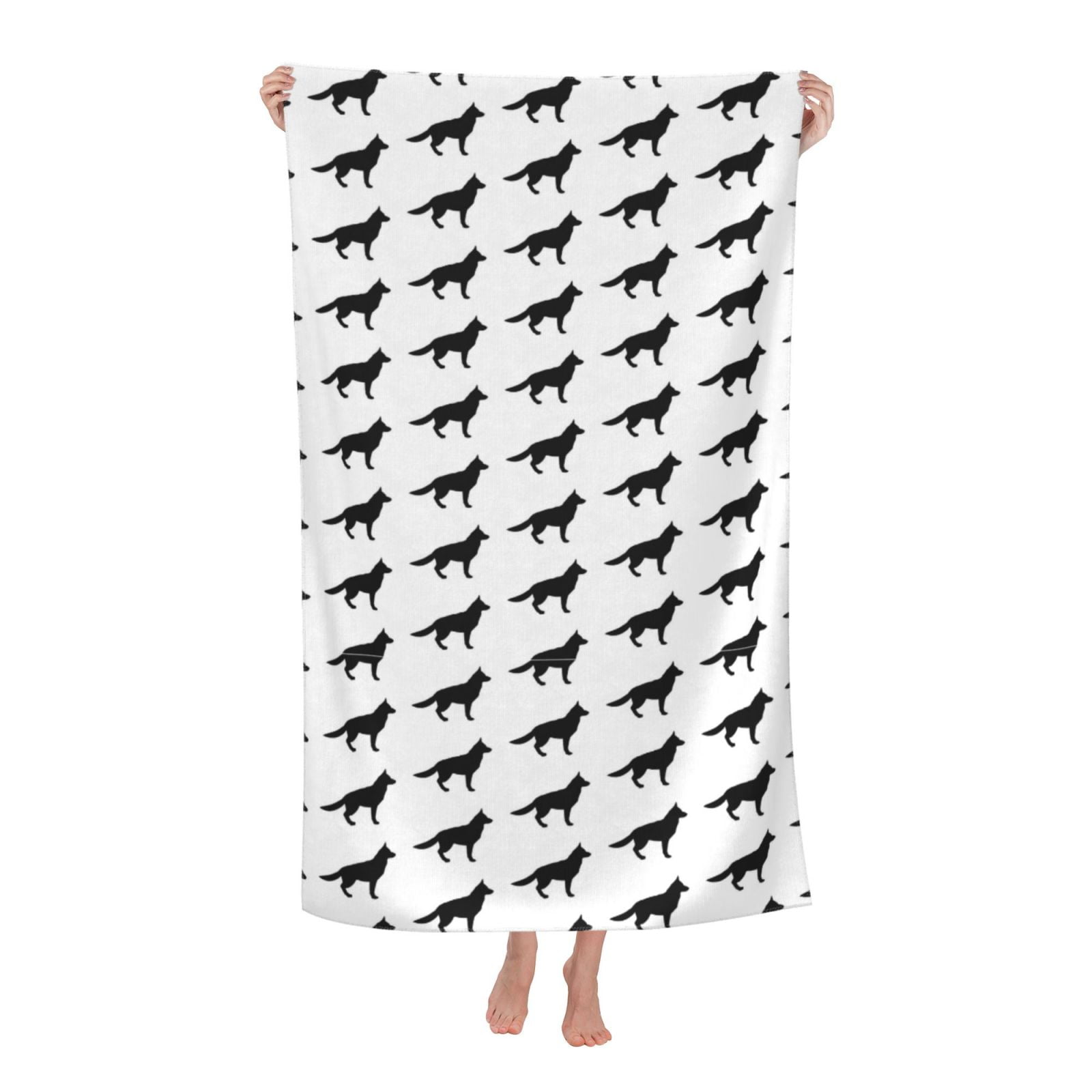 German Shepherd Bath Towels for Men Women Soft Absorbent Microfiber