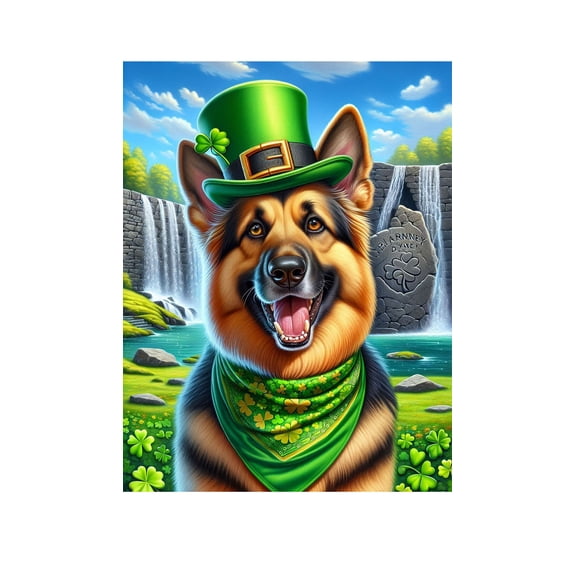 German Shepherd - Best of Breed DCR Saint Patricks Day House Flag 28" x 40"