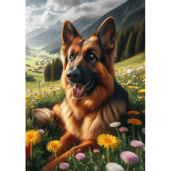 German Shepherd - Best of Breed DCR Spring House Size is 28" x 40" Flag