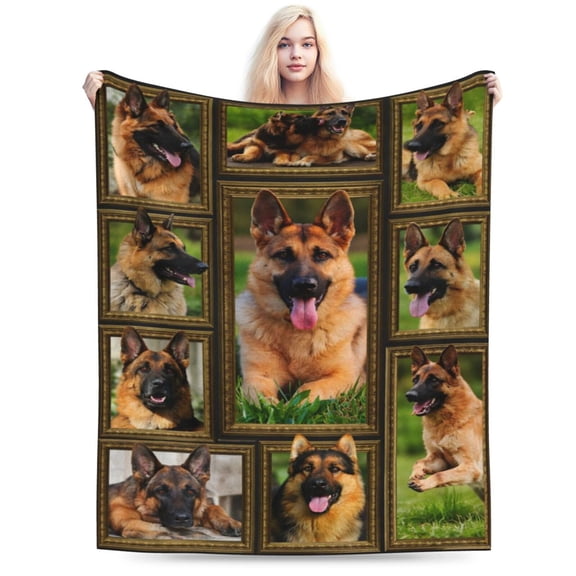 German Shepherd Blanket, Fleece Throw Blanket for Couch Bed, Soft Cozy Lightweight Warm Flannel Blankets and Throws for Sofa Living Room Decor 50x40