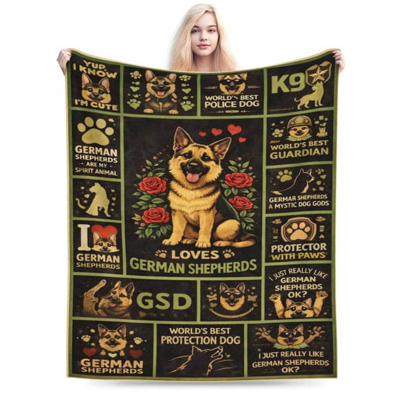German Shepherd Blanket Gift Throw Blanket Dog Lover Pattern Blanket Cozy Soft Home Decor Gift for German Shepherd Lovers 50x40