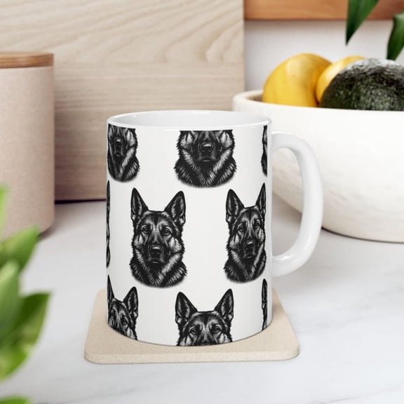 German Shepherd Ceramic Coffee Mug, Cup.