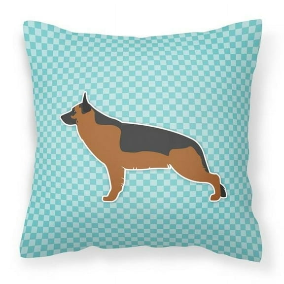 German Shepherd Checkerboard Blue Fabric Decorative Pillow