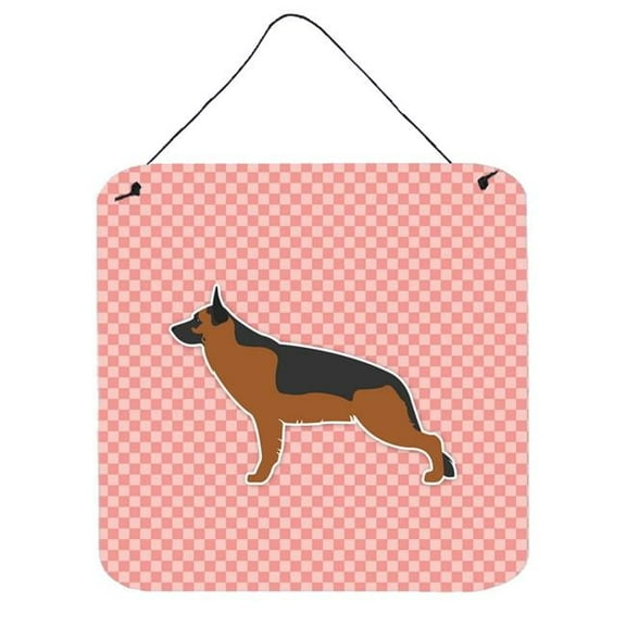 German Shepherd Checkerboard Pink Wall or Door Hanging Prints