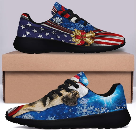 German Shepherd ChriStas Shoes Sneakers Black Size 4.5