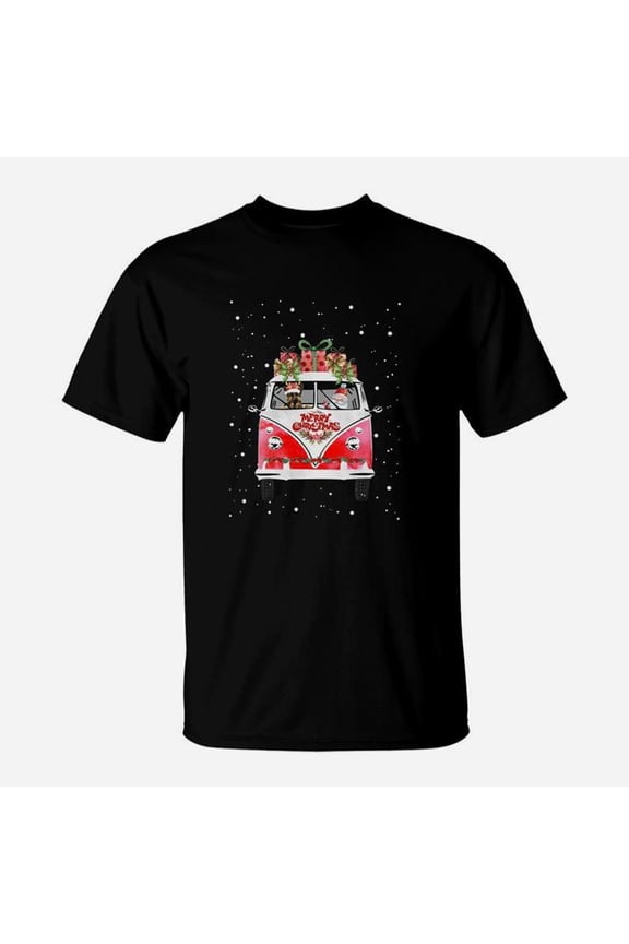 German Shepherd Christmas Bus TShirt