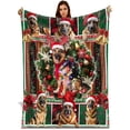 thumbnail image 1 of German Shepherd Christmas Fleece Blanket – Holiday Dog with Santa Hat and Wreath Design, Christmas, Birthday Gifts, Festive Cozy Blanket with Plaid Pattern, Soft & Warm for Sofa, Bed, or Couch, 1 of 6