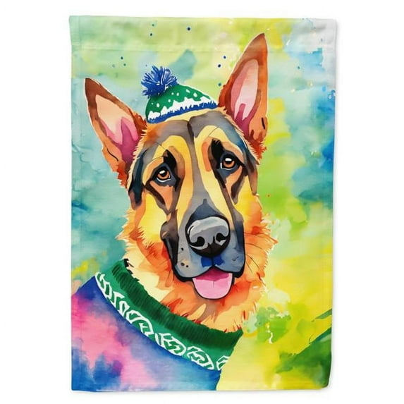 German Shepherd Christmas Garden Flag 11.25 in x 15.5 in