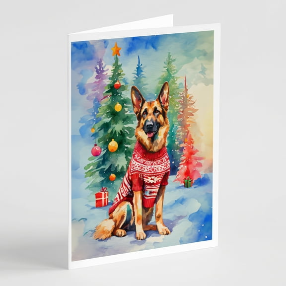 German Shepherd Christmas Greeting Cards Pack of 8 7 in x 5 in