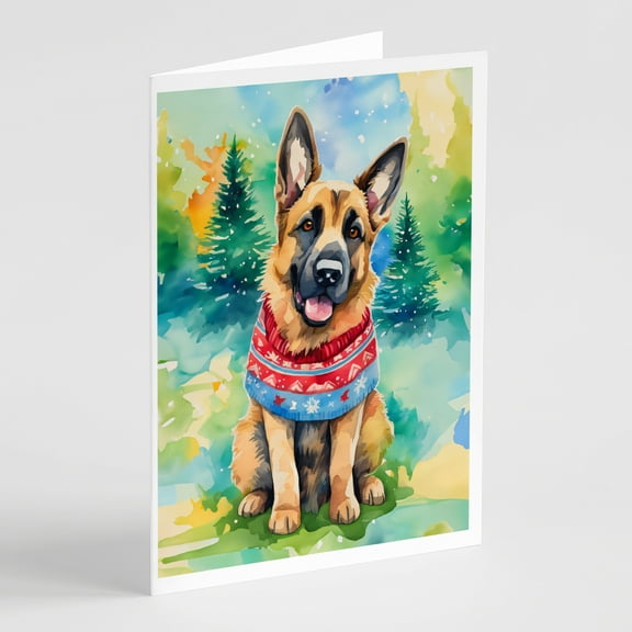 German Shepherd Christmas Greeting Cards Pack of 8 7 in x 5 in