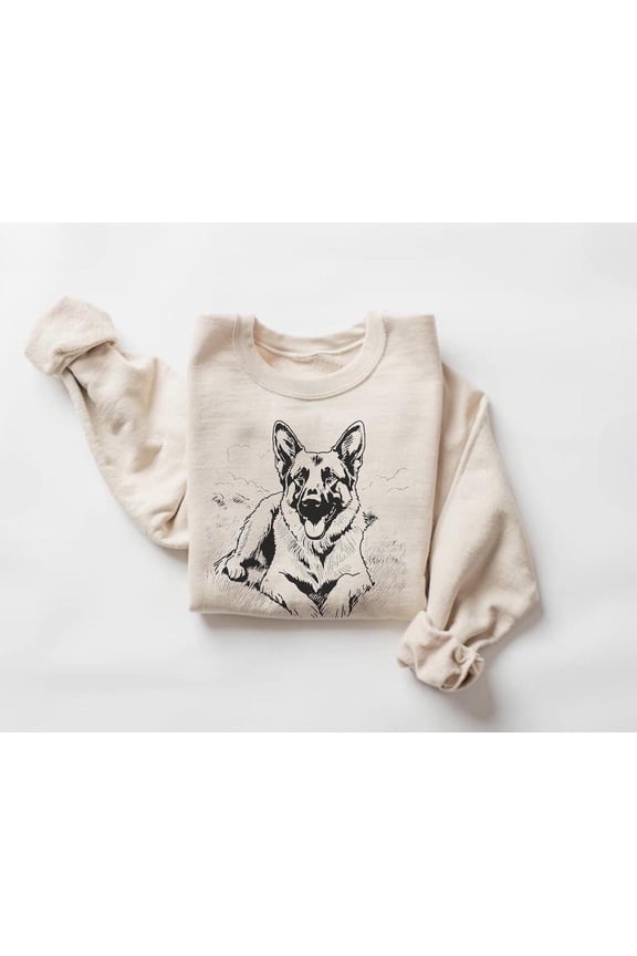 German Shepherd Crewneck Sweatshirt, Dog Lover, Retro Animal Sweater, Pet Dog Graphic Pullover504 Tshirt All Size S-5XL