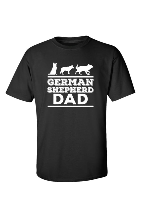 German Shepherd Dad Adult Men's Short Sleeve T-Shirt-Black-Large