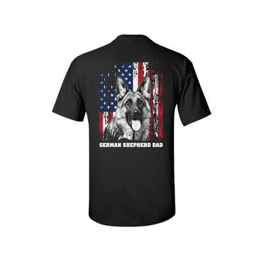 German Shepherd Dad Adult Short Sleeve T-Shirt-Black-5XL