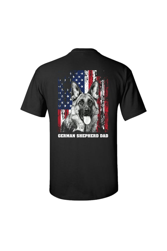German Shepherd Dad Adult Short Sleeve T-Shirt-Black-XXXL