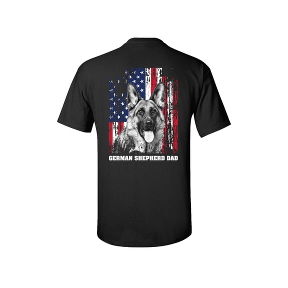German Shepherd Dad Adult Short Sleeve T-Shirt-Black-XXXL