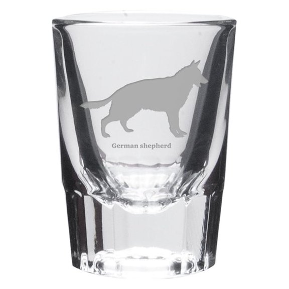 German Shepherd Deep Etched Shot Glass