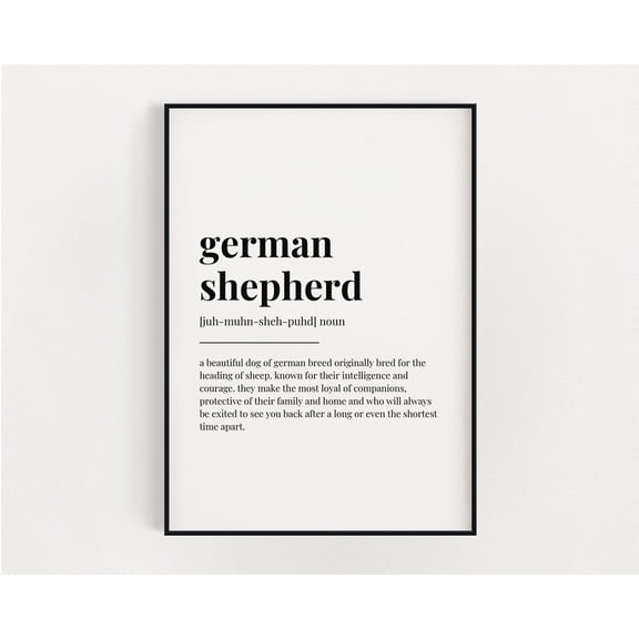 German Shepherd Definition Meaning, Wall Art, German Shepherd Print, Print, Quote Print Home Decor #3333, Unframed Canvas Size 8x12