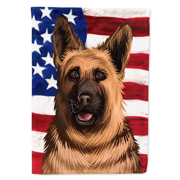 Carolines Treasures CK6536CHF German Shepherd Dog American Canvas House Size Outdoor-Flags, Multicolor