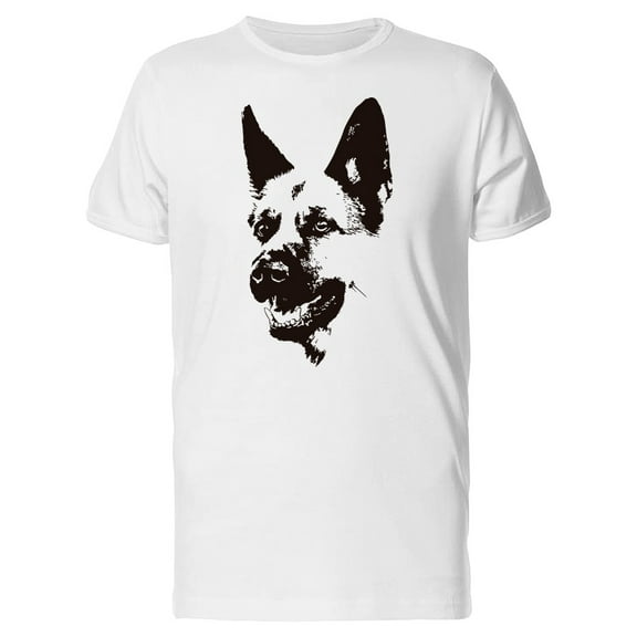 German Shepherd Dog B&W T-Shirt Men -Image by Shutterstock, Male x-Large