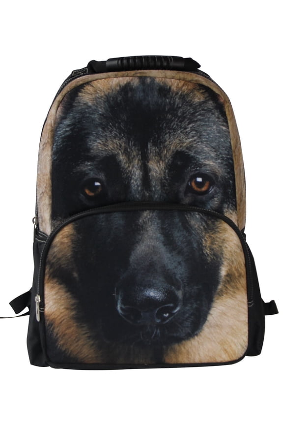 German Shepherd Dog Backpack 3D Deep Stereographic on Felt Fabric