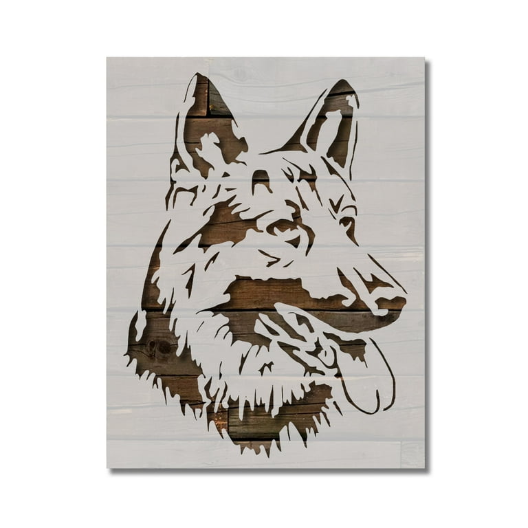 German Shepherd Dog Breed Face Head Stencil Template Reusable 8.5 x 11 for Painting on Walls, Wood, Etc. By Stencilville - Walmart.com german-shepherd-dog-breed-face-head-stencil-template-reusable-8-5-x-11-for-painting-on-walls-wood-etc-by-stencilville-walmart-com