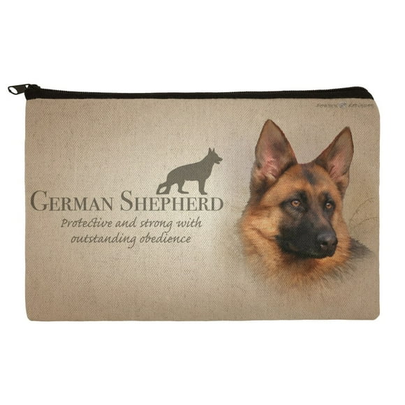 German Shepherd Dog Breed Pencil Pen Organizer Zipper Pouch Case