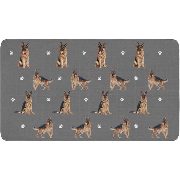 German Shepherd Dog Door Mat,Non-Skid/Slip Machine Washable Rug for Entrance,Indoor,Outdoor and Front Door