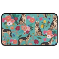 German Shepherd Dog and Flower Door Rugs,Washable Non Slip Door Mats Indoor,Decorative Door Mats,Entry Mat Indoor for Entrance,Bedroom,Kitchen,Bathroom,30"x17"