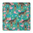 thumbnail image 1 of German Shepherd Dog and Flower Square Fitted Tablecloth with Elastic Edge,Square Table Cover,Washable Elastic Table Cover for Home Kitchen Party Decor 34"x34", 1 of 6
