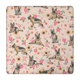 thumbnail image 1 of German Shepherd Dog and Flower Square Fitted Tablecloth with Elastic Edge,Square Table Cover,Washable Elastic Table Cover for Home Kitchen Party Decor 34"x34", 1 of 6