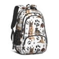 thumbnail image 1 of German Shepherd Dog and Footprint Backpack for School,Cute School Bag,Schoolbag with Adjustable Shoulder Straps & Padded Back,16.9 Inch, 1 of 5