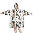 thumbnail image 1 of German Shepherd Dog and Footprint Wearable Oversized Blanket,Wearable Blanket Hoodie for Adults,Cozy Hooded Blankets with Super Pockets,Super Warm Fuzzy Pullover for Women & Men, 1 of 6