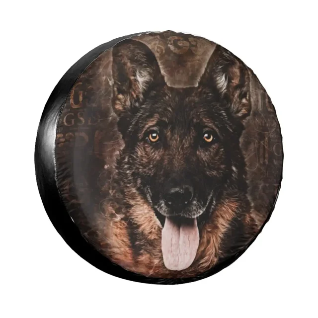 German Shepherd Dog GSD Word Art Spare Tire Cover Case Bag Pouch Animal