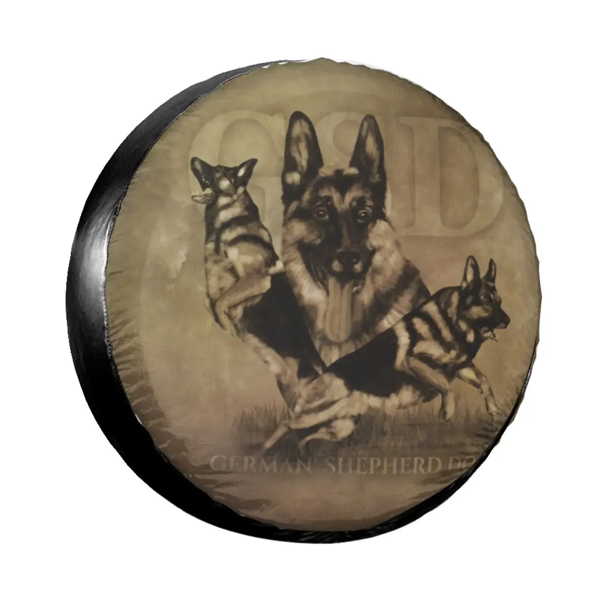 German Shepherd Dog GSD Word Art Spare Tire Cover Case Bag Pouch Animal