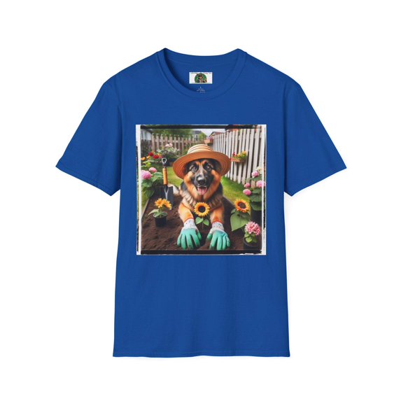 German Shepherd Dog Gardener Unisex Softstyle T-Shirt